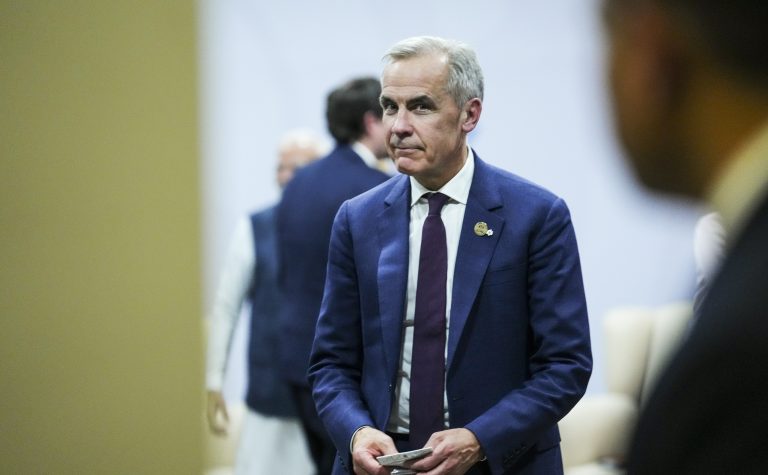 Prime Minister Mark Carney leaves following a bilateral meeting with Indian Prime Minister Narendra Modi during the G20 Summit in Johannesburg, South Africa, on Sunday, Nov. 23, 2025. THE CANADIAN PRESS/Sean Kilpatrick