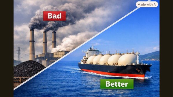 AI-generated illustration contrasting “bad” and “better” approaches to Canada’s energy and climate future.